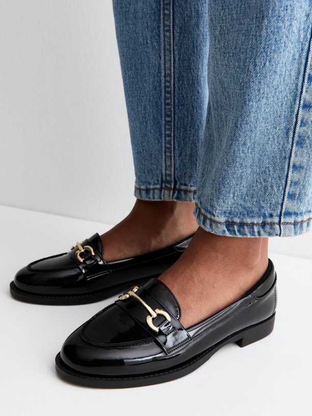 Chunky Horsebit Patent Leather Loafers